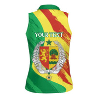 Senegal Independence Day Women Sleeveless Polo Shirt Coat Of Arms Grunge Style