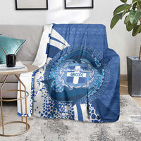 Greece Independence Day Blanket Greek Pattern With Dolphins