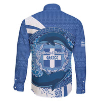 Greece Independence Day Family Matching Long Sleeve Bodycon Dress and Hawaiian Shirt Greek Pattern With Dolphins