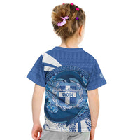 Greece Independence Day Kid T Shirt Greek Pattern With Dolphins