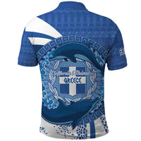 Greece Independence Day Polo Shirt Greek Pattern With Dolphins