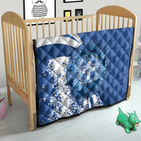 Greece Independence Day Quilt Greek Pattern With Dolphins