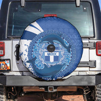 Greece Independence Day Spare Tire Cover Greek Pattern With Dolphins