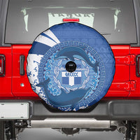 Greece Independence Day Spare Tire Cover Greek Pattern With Dolphins