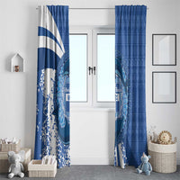 Greece Independence Day Window Curtain Greek Pattern With Dolphins