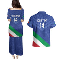 Custom Italy Volleyball Couples Matching Puletasi and Hawaiian Shirt 2025 Gli Azzurri