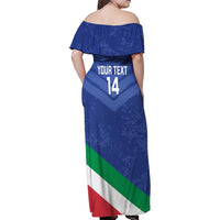 Custom Italy Volleyball Family Matching Off Shoulder Maxi Dress and Hawaiian Shirt 2025 Gli Azzurri