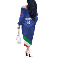 Custom Italy Volleyball Off The Shoulder Long Sleeve Dress 2025 Gli Azzurri