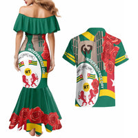 Togo Independence Day Couples Matching Mermaid Dress and Hawaiian Shirt Happy April 27th Coat Of Arms
