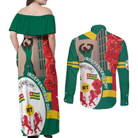 Togo Independence Day Couples Matching Off Shoulder Maxi Dress and Long Sleeve Button Shirt Happy April 27th Coat Of Arms