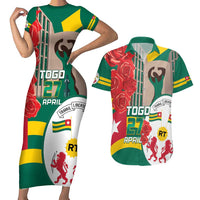 Togo Independence Day Couples Matching Short Sleeve Bodycon Dress and Hawaiian Shirt Happy April 27th Coat Of Arms