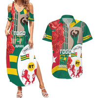 Togo Independence Day Couples Matching Summer Maxi Dress and Hawaiian Shirt Happy April 27th Coat Of Arms