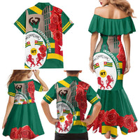 Togo Independence Day Family Matching Mermaid Dress and Hawaiian Shirt Happy April 27th Coat Of Arms