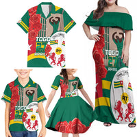 Togo Independence Day Family Matching Off Shoulder Maxi Dress and Hawaiian Shirt Happy April 27th Coat Of Arms