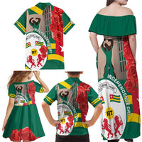 Togo Independence Day Family Matching Off Shoulder Maxi Dress and Hawaiian Shirt Happy April 27th Coat Of Arms