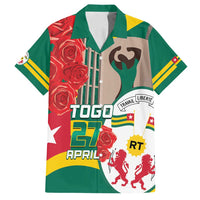 Togo Independence Day Family Matching Off Shoulder Maxi Dress and Hawaiian Shirt Happy April 27th Coat Of Arms