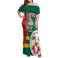Togo Independence Day Family Matching Off Shoulder Maxi Dress and Hawaiian Shirt Happy April 27th Coat Of Arms