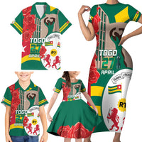 Togo Independence Day Family Matching Short Sleeve Bodycon Dress and Hawaiian Shirt Happy April 27th Coat Of Arms