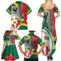 Togo Independence Day Family Matching Summer Maxi Dress and Hawaiian Shirt Happy April 27th Coat Of Arms