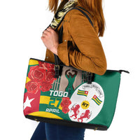 Togo Independence Day Leather Tote Bag Happy April 27th Coat Of Arms