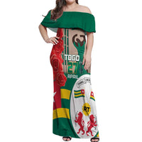 Togo Independence Day Off Shoulder Maxi Dress Happy April 27th Coat Of Arms