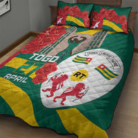 Togo Independence Day Quilt Bed Set Happy April 27th Coat Of Arms