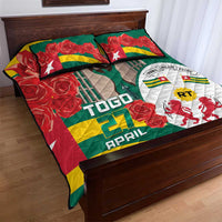 Togo Independence Day Quilt Bed Set Happy April 27th Coat Of Arms