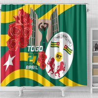Togo Independence Day Shower Curtain Happy April 27th Coat Of Arms