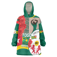 Togo Independence Day Wearable Blanket Hoodie Happy April 27th Coat Of Arms