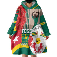 Togo Independence Day Wearable Blanket Hoodie Happy April 27th Coat Of Arms