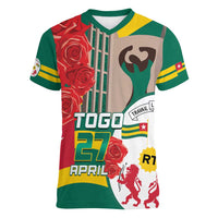 Togo Independence Day Women V-Neck T-Shirt Happy April 27th Coat Of Arms