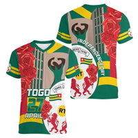 Togo Independence Day Women V-Neck T-Shirt Happy April 27th Coat Of Arms