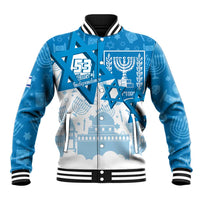 Israel Independence Day Baseball Jacket Yom Ha'atzmaut Star Of David Jewish Pattern