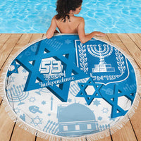 Israel Independence Day Beach Blanket Yom Ha'atzmaut Star Of David Jewish Pattern