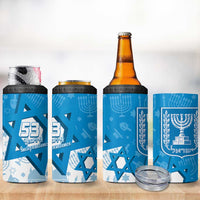 Israel Independence Day 4 in 1 Can Cooler Tumbler Yom Ha'atzmaut Star Of David Jewish Pattern