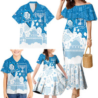 Israel Independence Day Family Matching Mermaid Dress and Hawaiian Shirt Yom Ha'atzmaut Star Of David Jewish Pattern