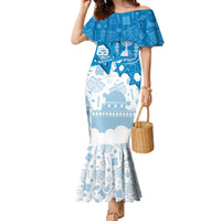 Israel Independence Day Family Matching Mermaid Dress and Hawaiian Shirt Yom Ha'atzmaut Star Of David Jewish Pattern