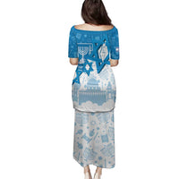 Israel Independence Day Family Matching Puletasi and Hawaiian Shirt Yom Ha'atzmaut Star Of David Jewish Pattern