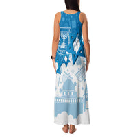 Israel Independence Day Family Matching Tank Maxi Dress and Hawaiian Shirt Yom Ha'atzmaut Star Of David Jewish Pattern