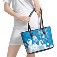 Israel Independence Day Leather Tote Bag Yom Ha'atzmaut Star Of David Jewish Pattern