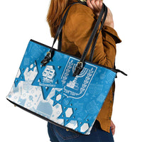 Israel Independence Day Leather Tote Bag Yom Ha'atzmaut Star Of David Jewish Pattern