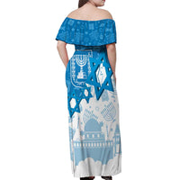 Israel Independence Day Off Shoulder Maxi Dress Yom Ha'atzmaut Star Of David Jewish Pattern