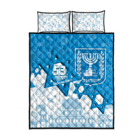 Israel Independence Day Quilt Bed Set Yom Ha'atzmaut Star Of David Jewish Pattern