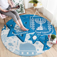 Israel Independence Day Round Carpet Yom Ha'atzmaut Star Of David Jewish Pattern