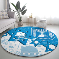 Israel Independence Day Round Carpet Yom Ha'atzmaut Star Of David Jewish Pattern