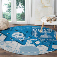 Israel Independence Day Round Carpet Yom Ha'atzmaut Star Of David Jewish Pattern