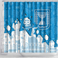 Israel Independence Day Shower Curtain Yom Ha'atzmaut Star Of David Jewish Pattern
