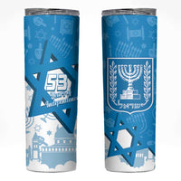 Israel Independence Day Skinny Tumbler Yom Ha'atzmaut Star Of David Jewish Pattern