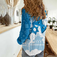 Israel Independence Day Women Casual Shirt Yom Ha'atzmaut Star Of David Jewish Pattern
