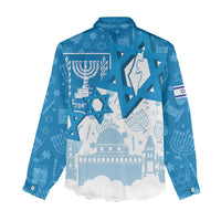 Israel Independence Day Women Casual Shirt Yom Ha'atzmaut Star Of David Jewish Pattern